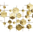 thumbnail image 4 of CosmoLiving by Cosmopolitan Gold Metal 3D Cube Relief Geometric Wall Decor, 4 of 7