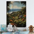 thumbnail image 2 of Designart "Paradise Pastoral Coastal tropical Tropical painting I" Nautical & Beach Print on Natural Pine Wood, 2 of 5