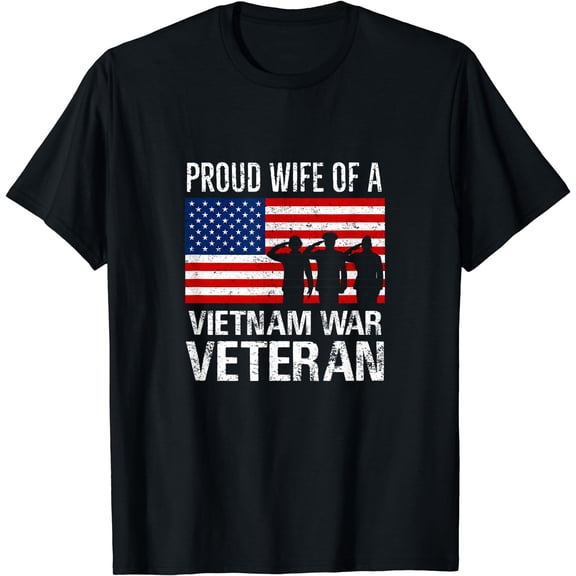 Proud Wife Vietnam War Veteran Husband Wives Matching Design T-Shirt