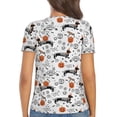 thumbnail image 3 of Fuzoiu Halloween Dachshund Print Women's V-Neck T-Shirt,Women's Short Sleeve Top, Comfortable for Work, Leisure, and Sports, 3 of 7