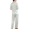 thumbnail image 3 of Women's Silk Satin Pajama Set 2Pcs long sleeve Bridal Bridesmaid PJs Sleepwear, 3 of 8