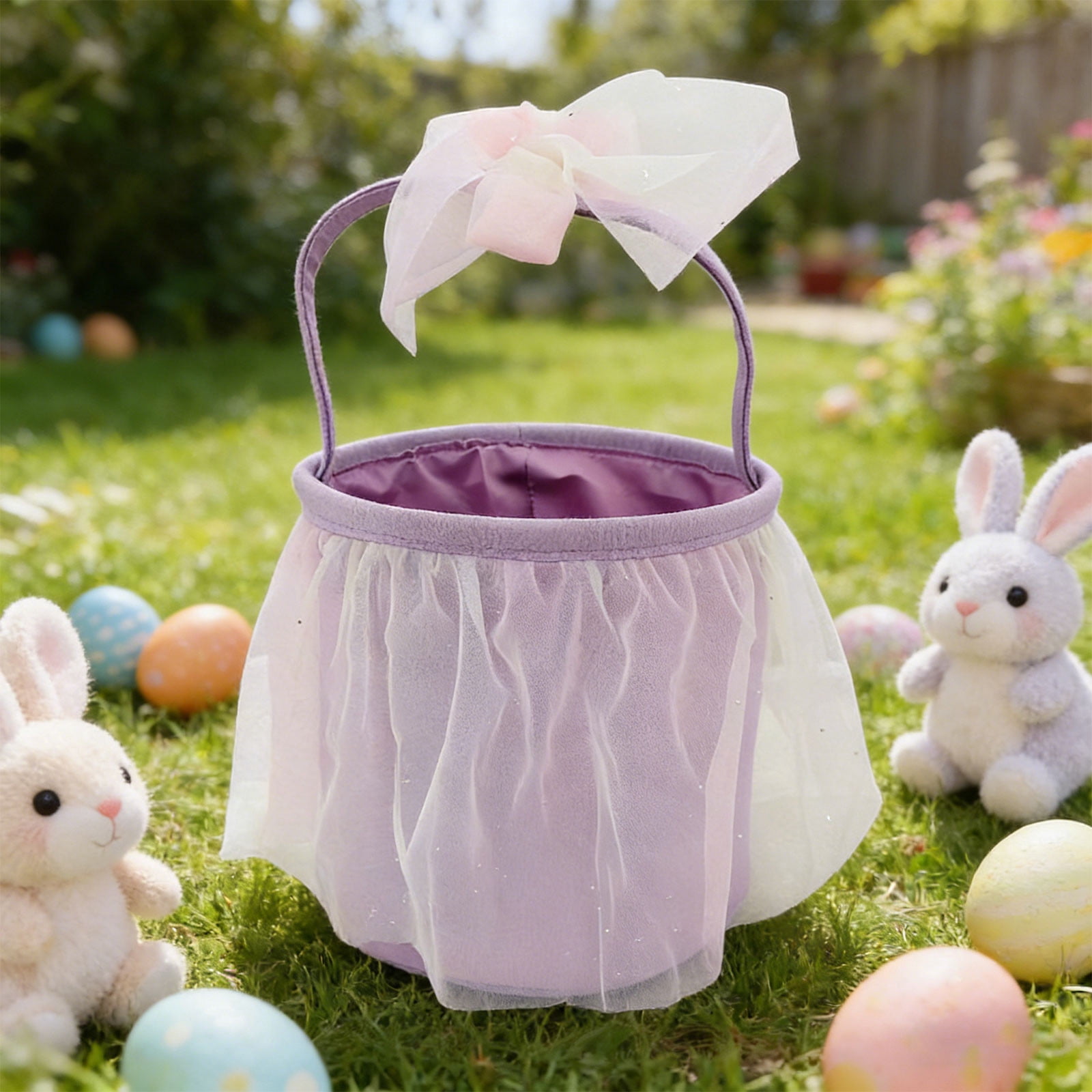 Lunxisen 4 Pcs Easter Basket Bag Decorative Gift Storage Organizer for Holiday Party Home Decor