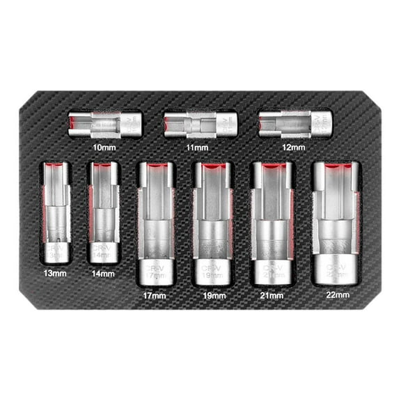 9-Piece Fuel Line Socket Wrench Set for Professional Mechanics - Difficult Access & Tight Spaces