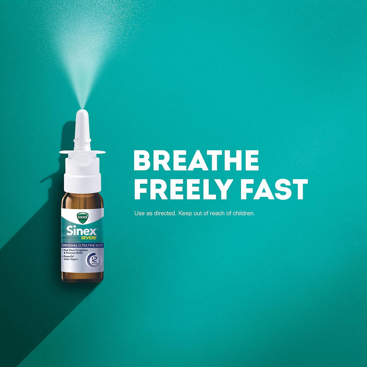 Vicks Sinex Severe Nasal Decongestant Spray Triple Pack (3 ct, 0.5 fl. oz.)