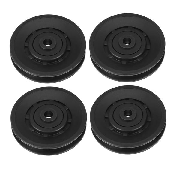 WORGEOUS 4pcs diámetro 90mm rueda de polea de cojinete de abrasión a prueba de desgaste universal para equipos de gimnasio (negro)