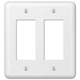 thumbnail image 1 of Placa de pared AMERELLE Devon Double Rocker Steel White, 1 of 3