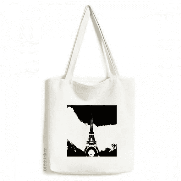 Eiffel Tower Paris France Tote Canvas Bag Shopping Satchel Casual Handbag