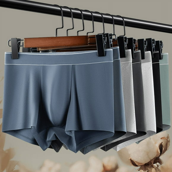 Calzoncillos bóxer de algodón para hombre, antibacterianos, transpirables, de color sólido, de cintura media, para jóvenes