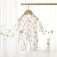thumbnail image 2 of AVTOIFY Baby Onesie, Baby Bodysuit, Baby Romper, Newborn Summer Thin Clothes Long Sleeved Air-conditioned Clothes Jumpsuit Crawling Clothes Clothes Brown 3 Months, 2 of 3