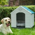 thumbnail image 2 of Homall Dog Kennel Plastic Dog House Indoor Outdoor for Large Dogs, 27.6 inch All Weather Doghouse Puppy Shelter with Air Vents, Elevated Floor Ventilate, Blue, 2 of 8