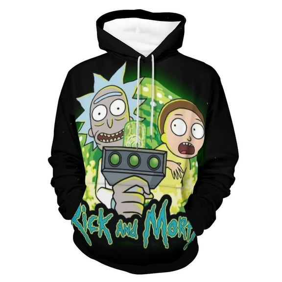 Rick And Morty Unisex Adult Hoodie Casual Hooded Sweatshirt Pullover Novelty 3D Printed Sweater Jacket S