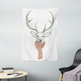 thumbnail image 1 of Antlers Tapestry, Illustration of a Deer wearing Scarf Knitted neck Wintertime Cold December, Wall Hanging for Bedroom Living Room Dorm Decor, 40W X 60L Inches, Redwood Grey White, by Ambesonne, 1 of 1