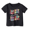 thumbnail image 3 of Boy Shirts Cute Print Round Neck Girls 100 Days Of School Shirt Loose Fit Youth Soft Tops Pullover Tops Black,8-9 Years, 3 of 4