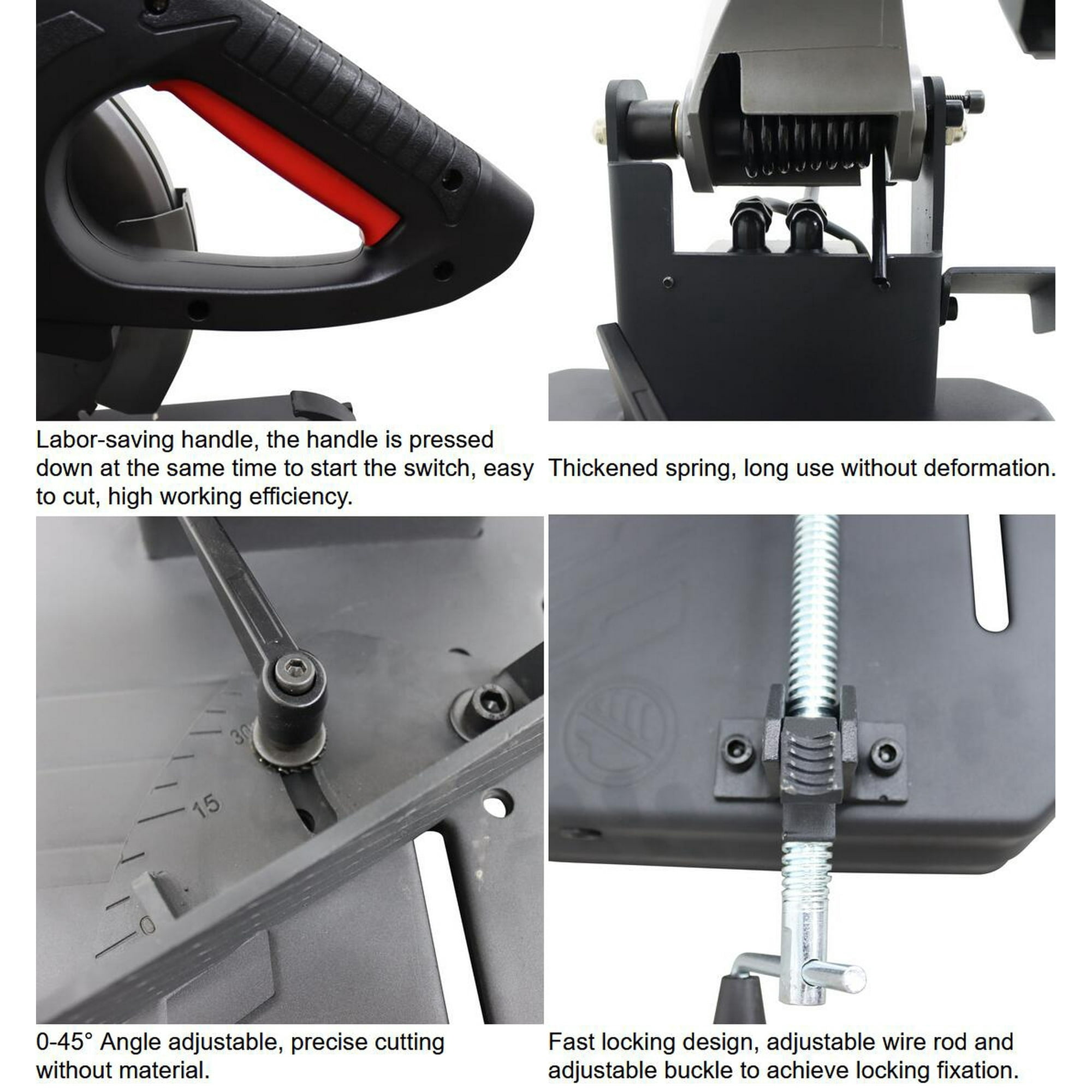 10" Steel Rebar Round Steel Metal Cold Cut Saw 0-45˚ Adjustable Miter Range Rebar Cutting Saw Machine