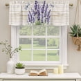 thumbnail image 3 of 2 Pack Valances for Windows, Purple Lavender Window Valances for Living Room/Bedroom/Bathroom, Summer Watercolor Dragonfly Wooden Grain Light Filtering Kitchen Curtain Valance 60"W x18" L, 3 of 9
