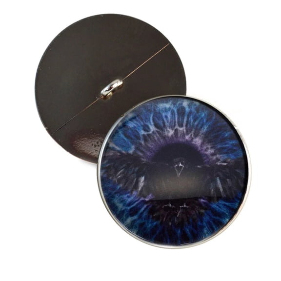 Dark Raven Purple Blue Viking Sew-On Button Glass Eyes