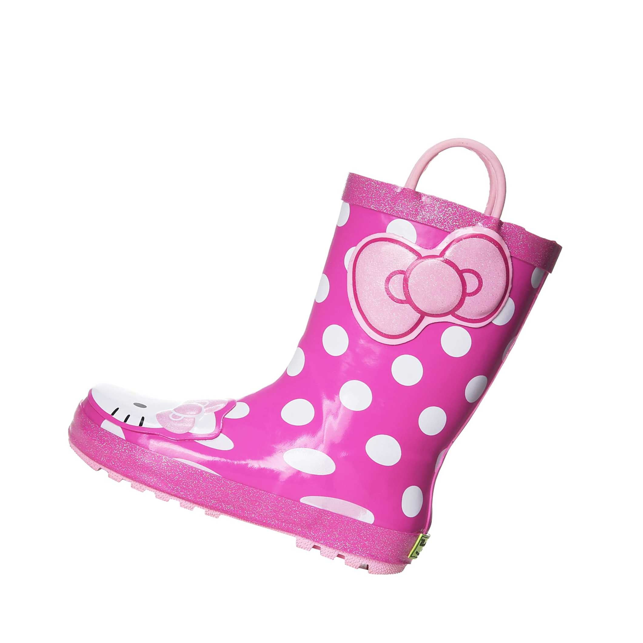 Girl's Hello Kitty Pink Polka Dotted Cutie Rain Boots 
