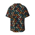 thumbnail image 2 of Xecao offers the Retro Tape for Men's Casual Short-sleeved Shirt, a button-up collared shirt with a pocket, perfect for beach vacations and yacht travel in the Small size., 2 of 7