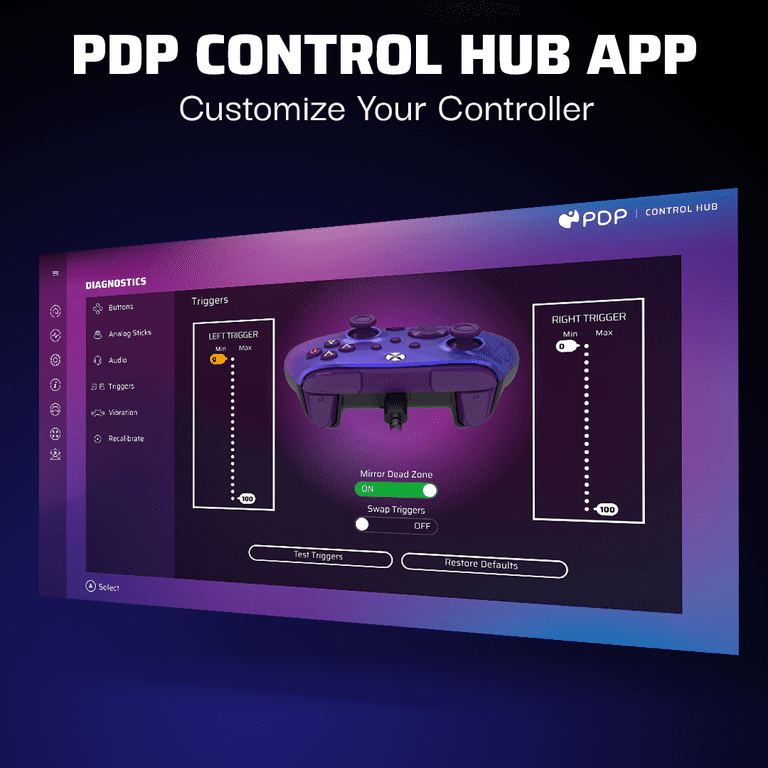 PDP REMATCH Advanced Wired Controller: Purple Fade For Xbox