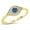 Yellow Gold-Tone, variant on Blue and Clear Pave Set Cubic Zirconia Evil Eye Ring Yellow Gold-Tone Sterling Silver Size 5
