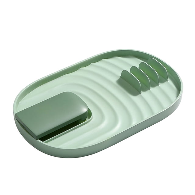 Inteprter Cocina olla cuchara soportes tenedor espátula estante organizador cuchara resto palillos soporte antideslizante cucharas almohadilla utensilios Organizadores de utensilios de cocina verde Inteprter HA001640-02