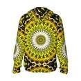 thumbnail image 3 of Uemuo Yellow Mandala Pattern Women's Full Zip UPF 50+ Sun Protection Hoodie Jacket Long Sleeve Sun Shirt Hiking Outdoor Performance with Pockets-, 3 of 9