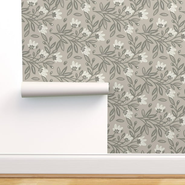 Peel & Stick Wallpaper 3ft x 2ft Mid Century Modern Flowers Vintage