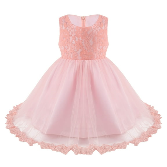 YONGHS Baby Girls Lace Bowknot Flower Dress Wedding Baptism Christening Tutu Gown