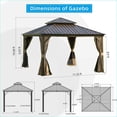 thumbnail image 2 of Outdoor Hardtop Gazebo 12'x12' Permanent Pavilion for Patio Backyard | Aluminum | Tan Brown, 2 of 6