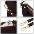 thumbnail image 3 of UTO Crossbody Purse for Women Genuine Leather Wristlet Wallet Clutch Purses Handbag with Detachable Shoulder Strap(Coffee), 3 of 8