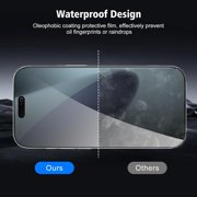 2 Pack iPhone 17 Pro Privacy Screen Protector, 9H Anti Spy Dark Tempered Glass Screen Protector for iPhone 17 Pro, Easy Installation, Bubble Free