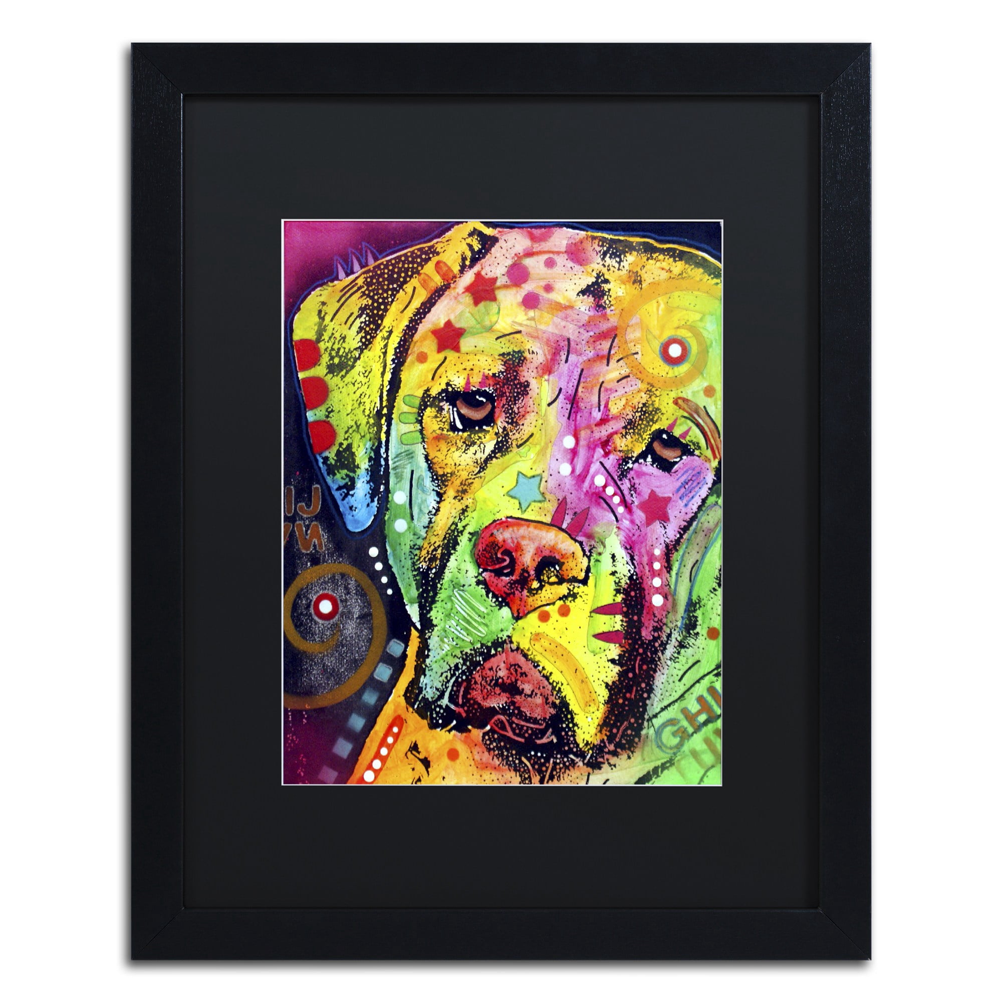Trademark Fine Art "Mastiff II" Canvas Art by Dean Russo, Black Matte, Black Frame
