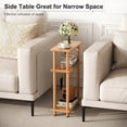 thumbnail image 4 of Table d'Appoint à 3 Niveaux, Table d'Appoint Étroite avec Tablette de Rangement, Chambre, Salon, Entrée, Style Ferme, Blanc, 4 of 8