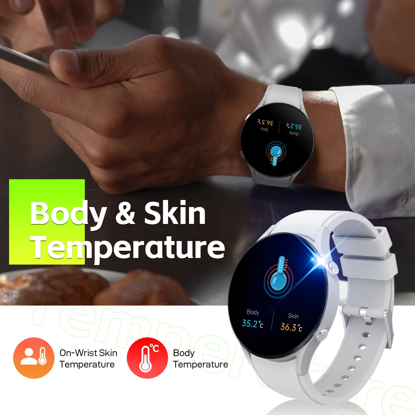 Cyberdyer 2025 New Smart Watch - Bluetooth Calling 1.32" HD Touch Screen, IP68 Waterproof Long Battery Life, Thanksgiving & Halloween Gift for Men Women (Compatible with Apple/Samsung/Android)