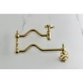 thumbnail image 2 of Kingston Brass KS2107RX Belknap Wall Mount Pot Filler Faucet, Brushed Brass, 2 of 7