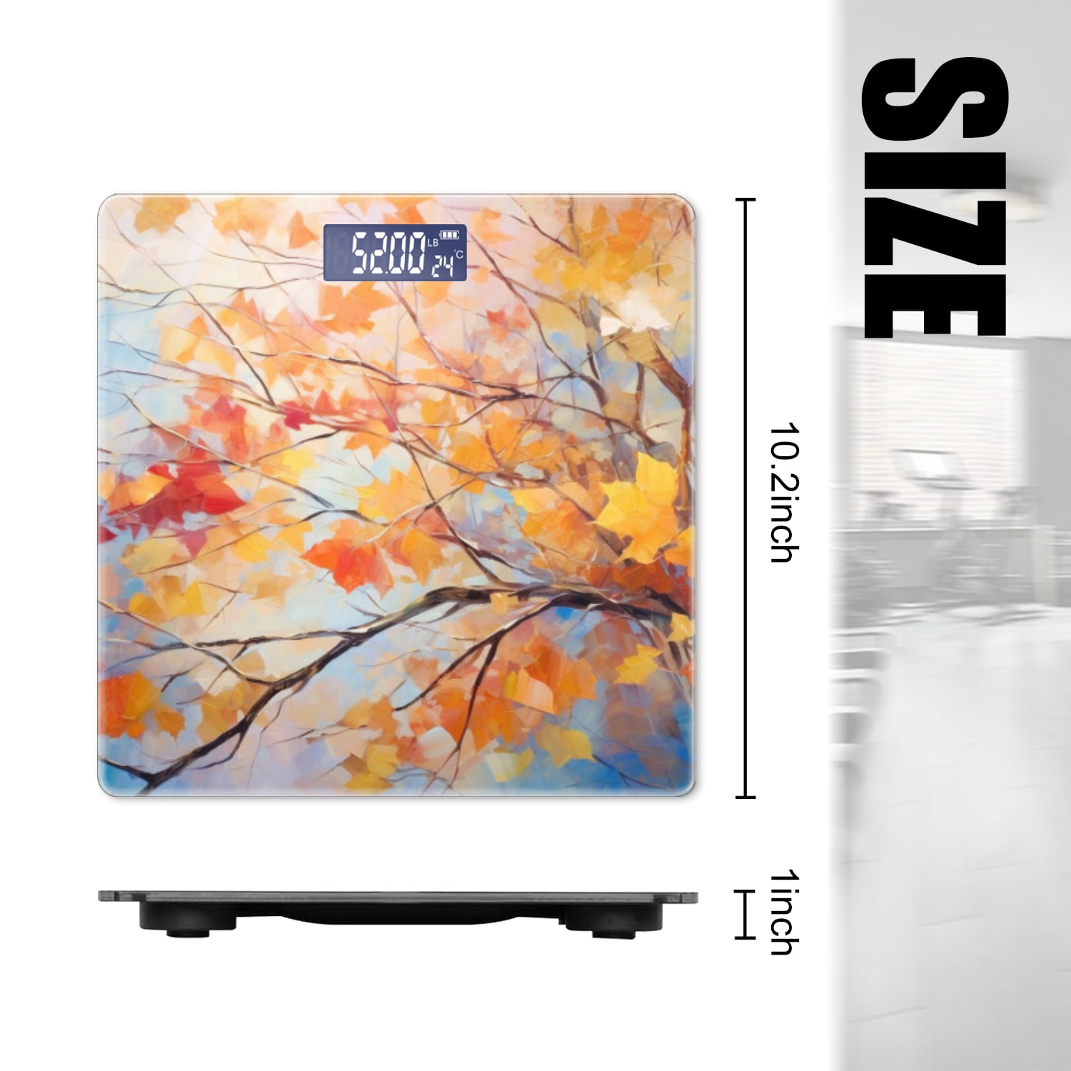 Bathroom Scale, Highly Accurate Digital Body Scale,Precisely Measures Weight up to 400 lbs-Autumn Leaves With Colorful Fall Foliage On Tree Branches