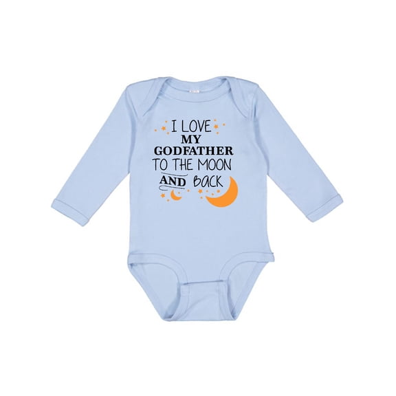 Inktastic I Love My Godfather to the Moon and Back Boys or Girls Long Sleeve Baby Bodysuit