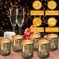 thumbnail image 2 of Gold Votive Candle Holders Set of 24 Speckled Mercury Gold Glass Candle Holder Bulk Ideal Candle Jars for Wedding Christams Centerpiece Table Decorations Valentines' Day Decor, 2 of 9