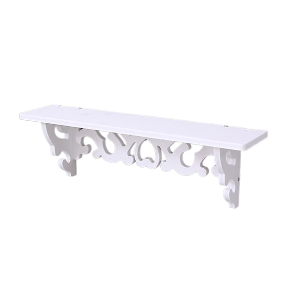 Tunhigl No Drill Floating Shelves Wall Mount TV Decor for Home Theater Gaming Setup Living Room Storage Solutions for TV Wall Decor White