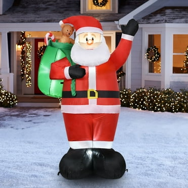 Nifti Nest 4.75 Ft Tall x 8 Ft Long Christmas Inflatable with Season's ...