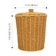 thumbnail image 3 of Cesta de Almacenamiento de Plástico con Tapa: Organizador Multifuncional para Basura, Artículos Varios y Decoración, Canasta Tejida Imitación Ratán para Dormitorio, Baño y Oficina, 3 of 8
