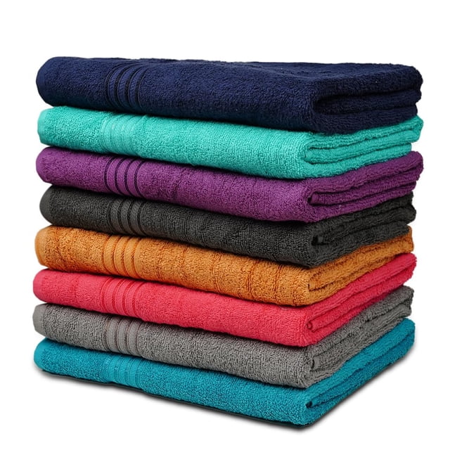 Toallas de baño ZUPERIA Classic, multicolor, 100% algodón, paquete de 8
