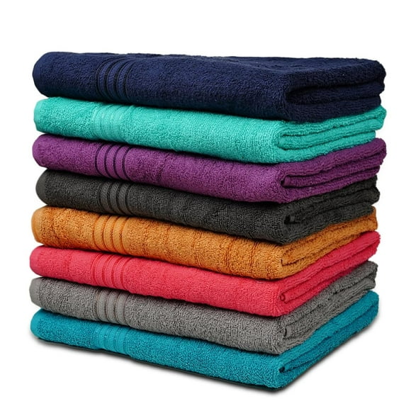 Toallas de baño ZUPERIA Classic, multicolor, 100% algodón, paquete de 8