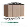 thumbnail image 2 of Clouddwell 8x6 ft. Outdoor Storage Shed with Base, Brown Metal Garden Shed with Double Lockable Doors for Backyard, Patio, 2 of 8
