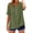 27# Army Green, variant on Cotton Linen Shirts for Women 2026 Summer Short Sleeve V Neck Button Down Tops Dressy Casual Oversized Tshirts Coffee S