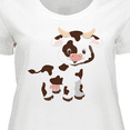 thumbnail image 4 of Inktastic Cute White Holstein Cow with Brown Spots Women's Plus Size T-Shirt, 4 of 5