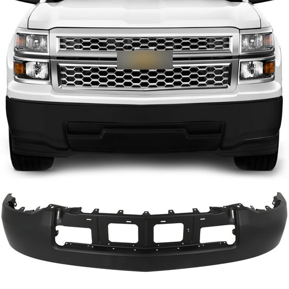 ECCPP Front Bumper Black Without Fog Light Holes Fits For 2014-2015 for Chevrolet Silverado 1500