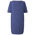 thumbnail image 4 of CHOK Robes en Lin pour Femmes Dames Occasionnels T-Shirt Midi Robe d'Été en Vrac à Manches Courtes Robe Robes Loungewear, 4 of 4