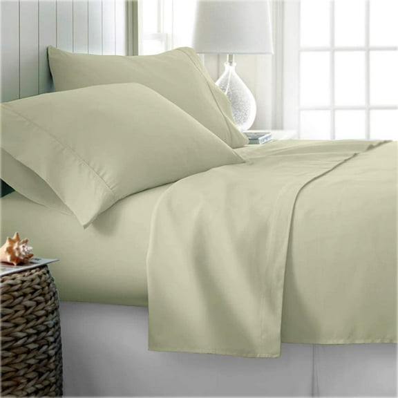Bed Sheets Set - 800 Thread Count 100% Egyptian Cotton Sheets - 4 Piece Sheet Set Fits Mattress Upto 24 Inch Deep Pocket Sateen Weave for Soft Fitted Sheet - Ivory Solid Twin Size