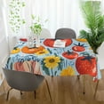 thumbnail image 3 of Yayeee Tablecloths 60" x 120" Rectangle Wrinkle Resistant Party Table Cover, Yellow Floral Tomatoes, 3 of 8